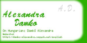alexandra damko business card