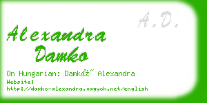 alexandra damko business card